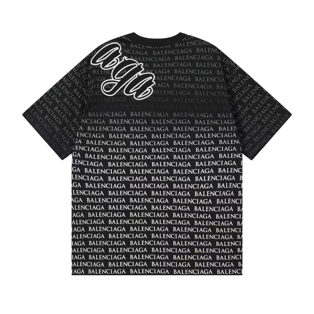 Balenciaga new Parisian short-sleeved double-ring printed T-shirt SPonsor logos