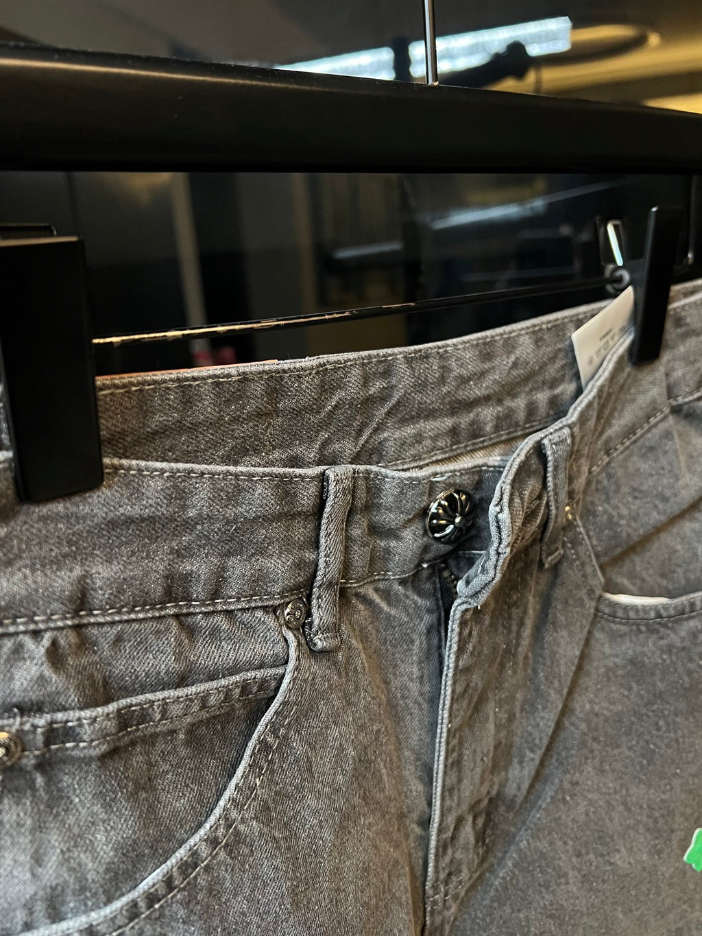 Cross Heart CH City Limited Series Sanskrit Cross Patch Leather Jeans