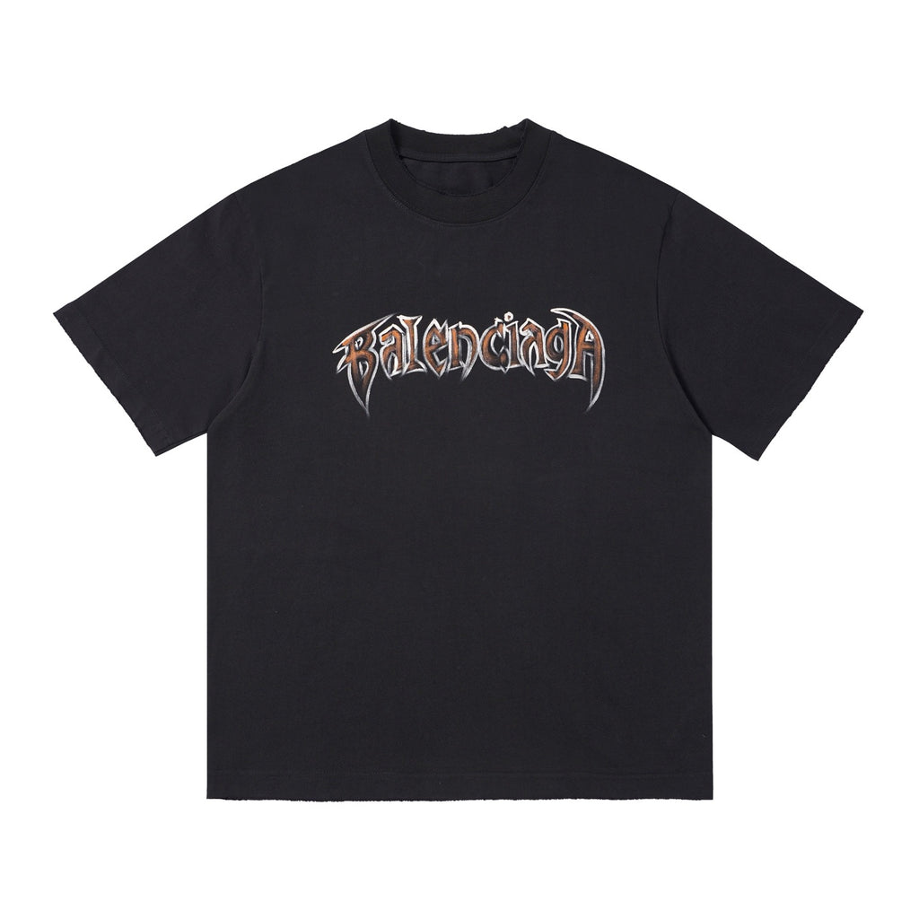 Balenciaga new Parisian short-sleeved double-ring printed T-shirt SPonsor logos