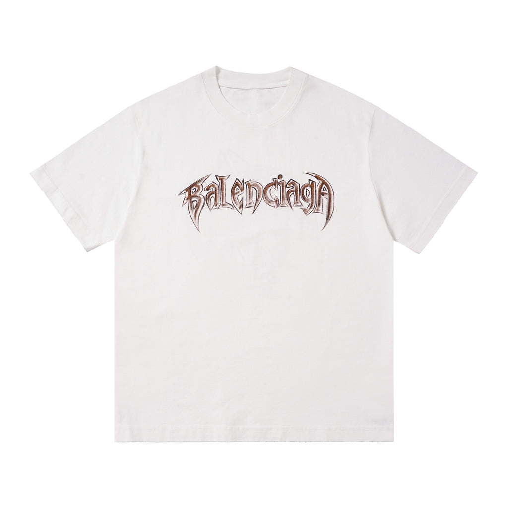 Balenciaga new Parisian short-sleeved double-ring printed T-shirt SPonsor logos