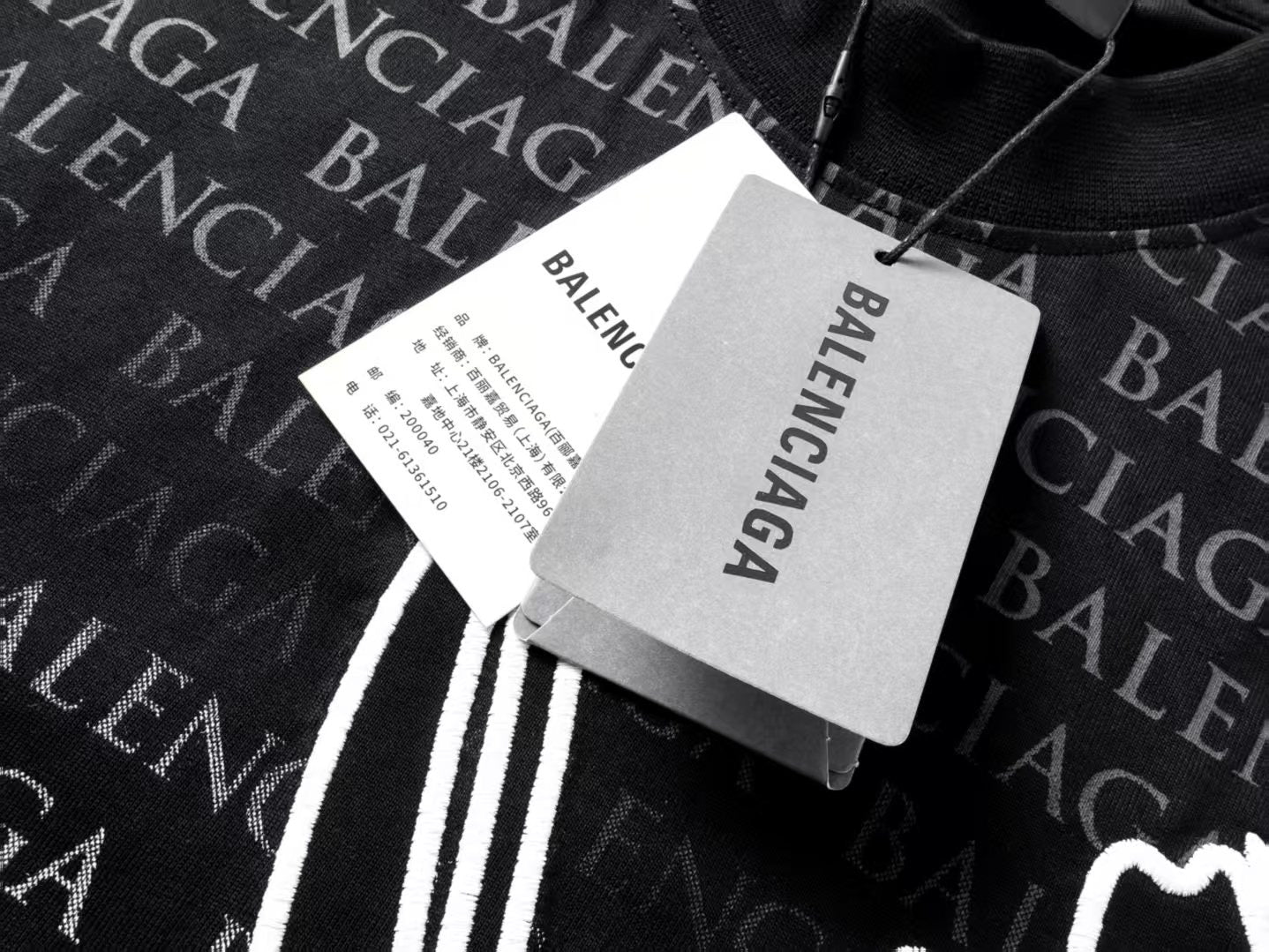 Balenciaga new Parisian short-sleeved double-ring printed T-shirt SPonsor logos