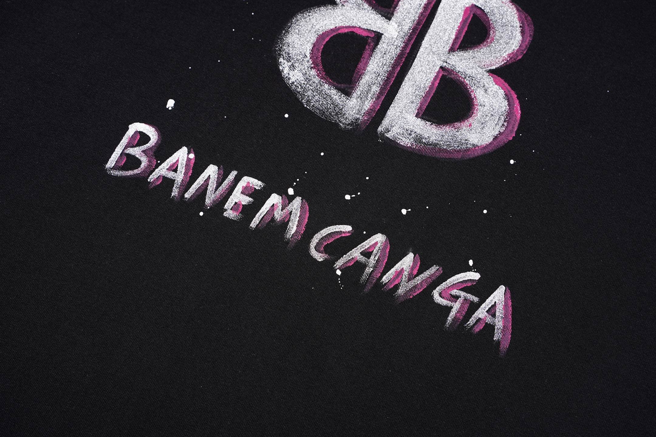 Balenciaga new Parisian short-sleeved double-ring printed T-shirt SPonsor logos