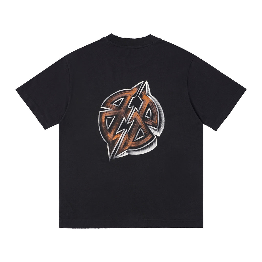 Balenciaga new Parisian short-sleeved double-ring printed T-shirt SPonsor logos