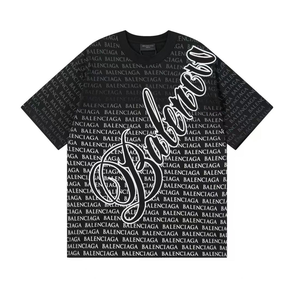 Balenciaga new Parisian short-sleeved double-ring printed T-shirt SPonsor logos