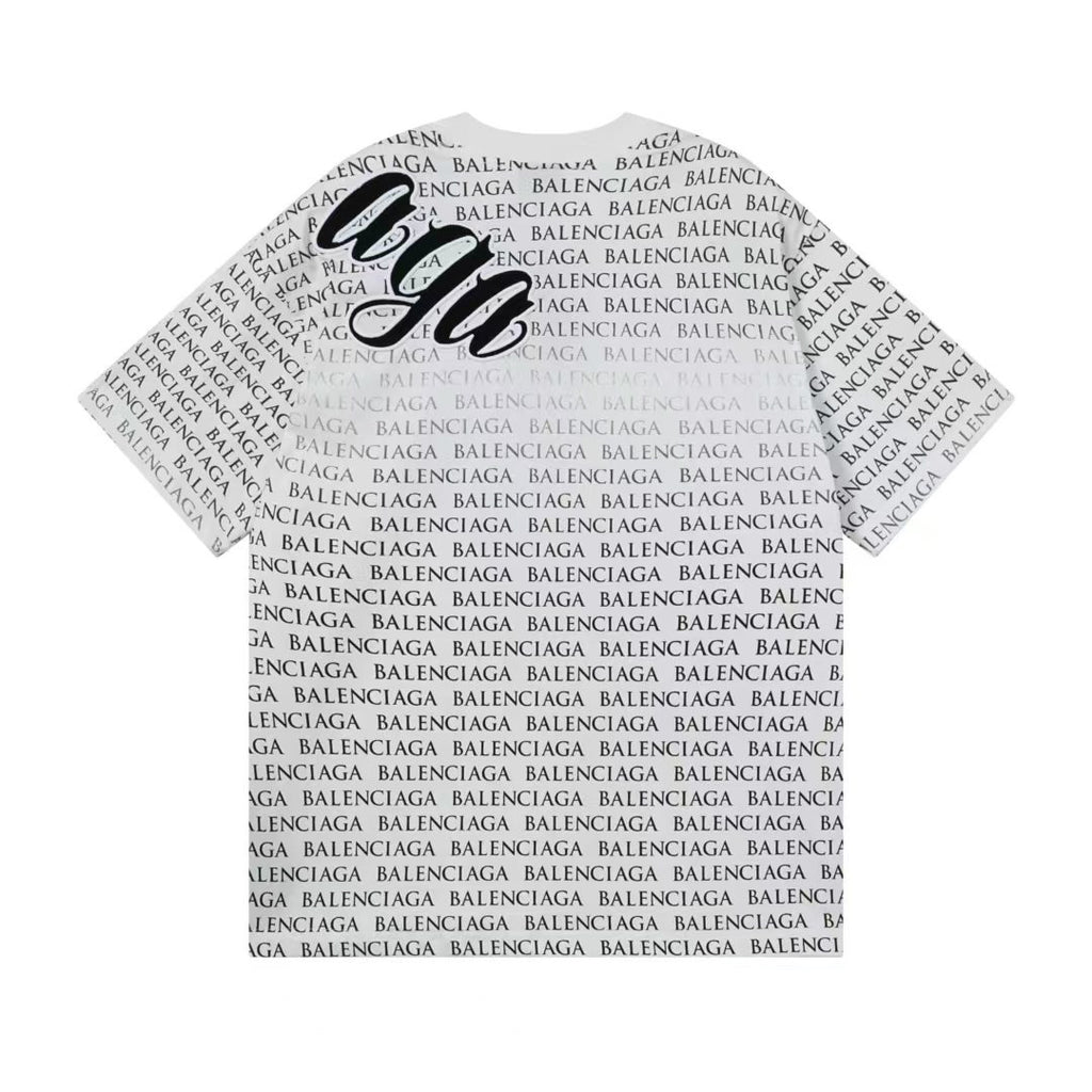 Balenciaga new Parisian short-sleeved double-ring printed T-shirt SPonsor logos