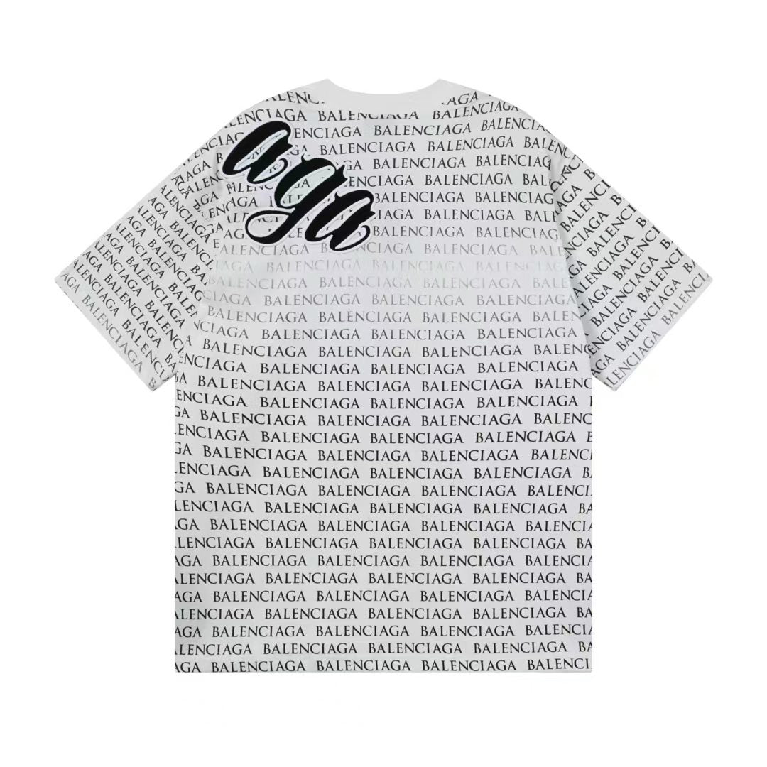 Balenciaga new Parisian short-sleeved double-ring printed T-shirt SPonsor logos
