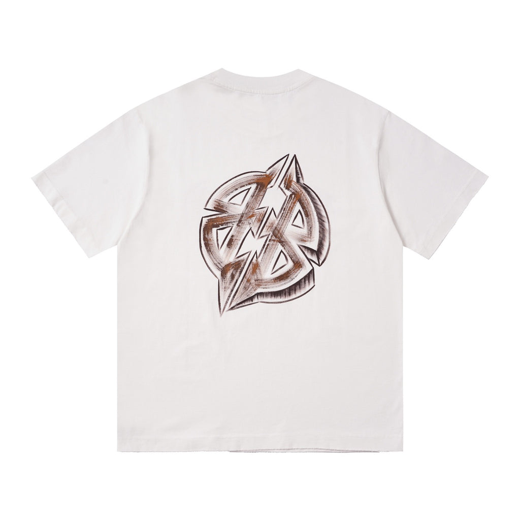 Balenciaga new Parisian short-sleeved double-ring printed T-shirt SPonsor logos