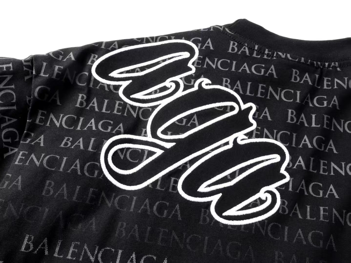 Balenciaga new Parisian short-sleeved double-ring printed T-shirt SPonsor logos