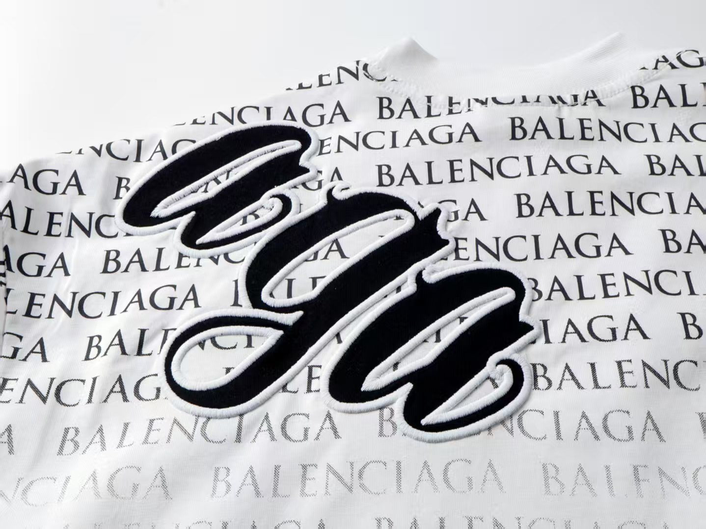 Balenciaga new Parisian short-sleeved double-ring printed T-shirt SPonsor logos