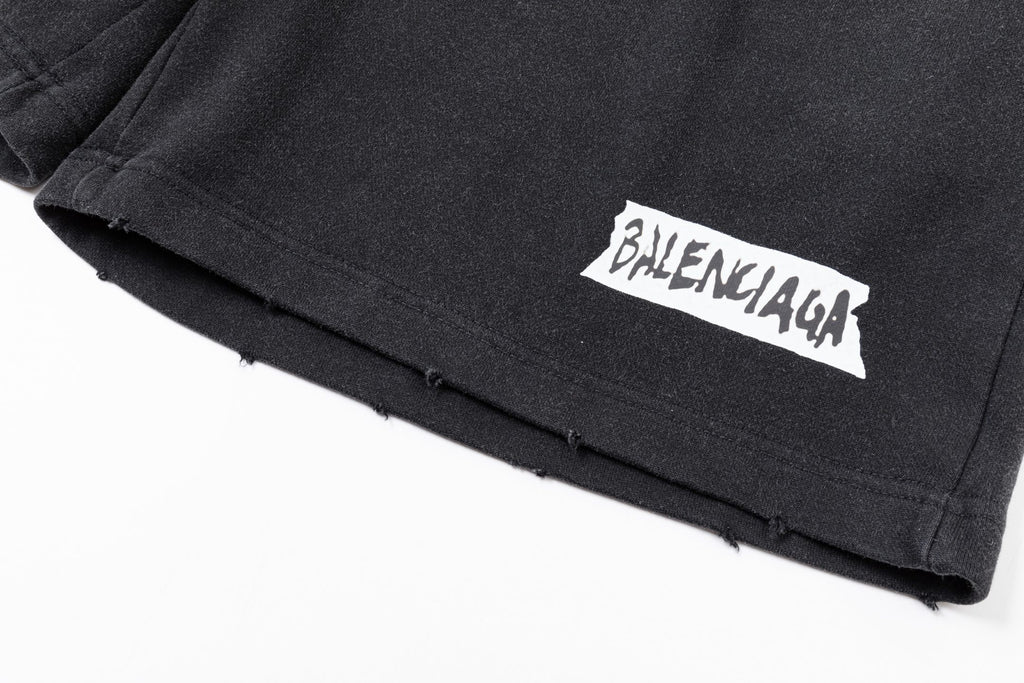 Balenciaga 2026 Washed Abrasive Tape Shorts
