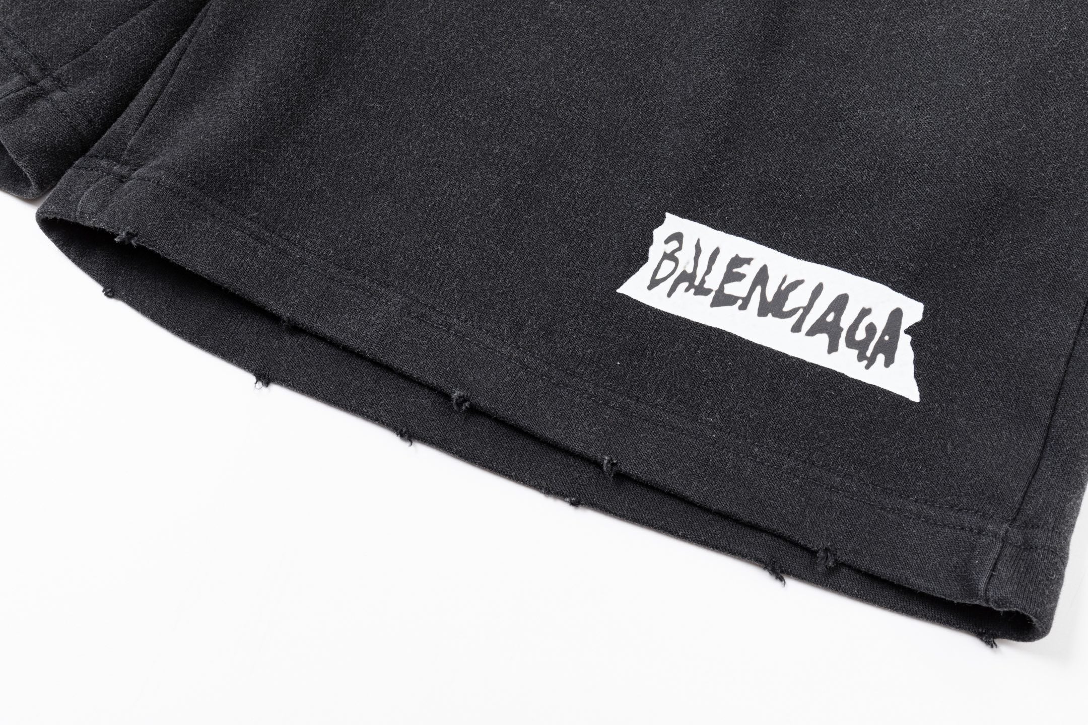 Balenciaga 2026 Washed Abrasive Tape Shorts